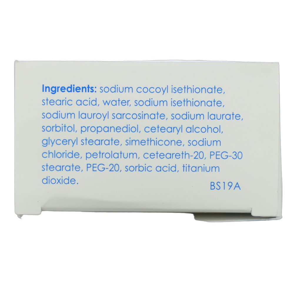 Vanicream Cleansing Bar ingredients panel