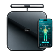 Hume Health Body Pod smart body composition scale with handheld sensors for tracking body fat, muscle mass and other body composition metrics.